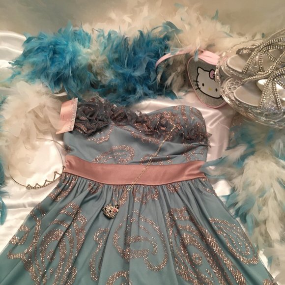 GORGEOUS vinatge turquiose blue BABY DOLL dress! - Picture 13 of 14